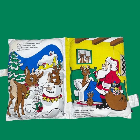 Vintage 1996 Wicklow Co. Rudolph The Red-Nosed Reindeer 13"x10" Plush Book - Picture 2 of 6